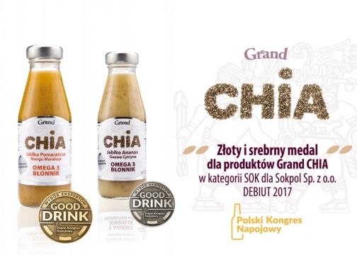 Our Grand Chia 200ml received gold and silver medal