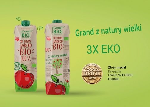 Grand 100% BIO pressed Apple Juice in bio-based packaging